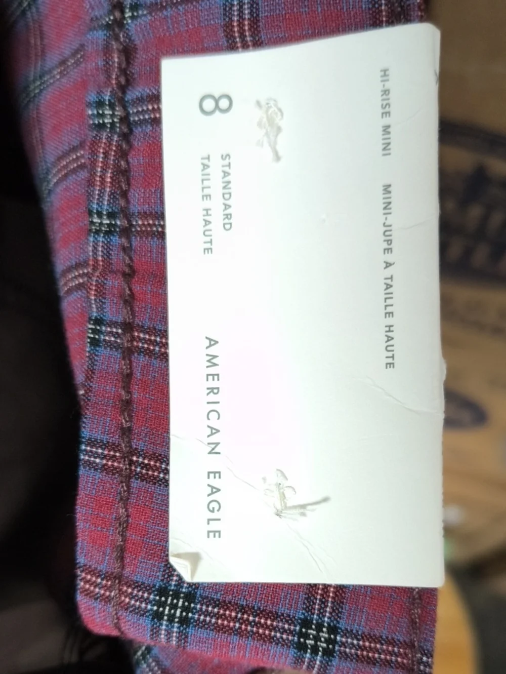 American Eagle Hi-Rise Mini Plaid Skirt Regular High Rise Size 8 New